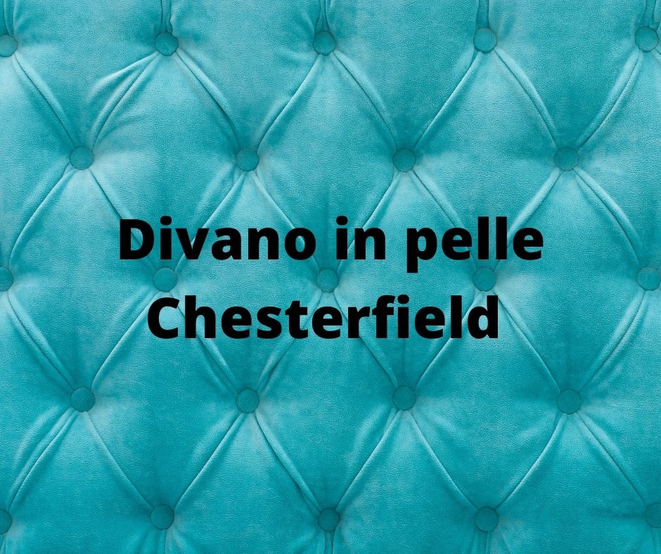 Particolare divano Chesterfield con titolo: Divano in pelle Chesterfield