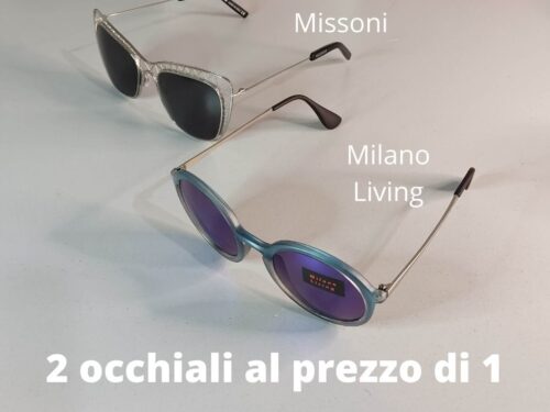 Offerta occhiali da sole di marca 2×1 Missoni e Milano Living