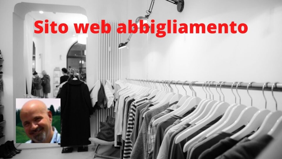 Immagine negozio con scritta: Sito web abbigliamento